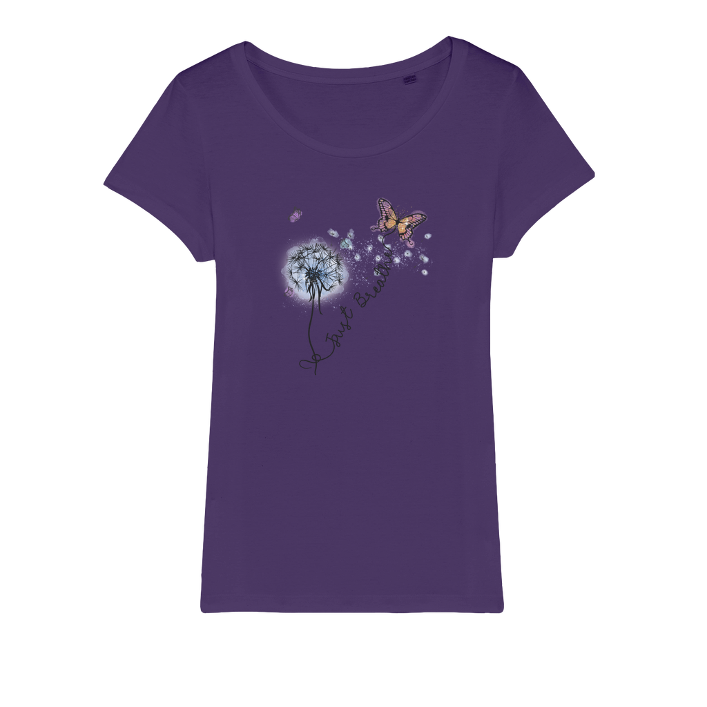 Just Breathe Butterfly Organic Jersey Womens T-Shirt