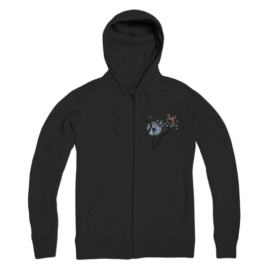 Just Breathe Butterfly Premium Adult Zip Hoodie