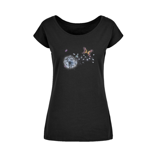 Just Breathe Butterfly Wide Neck Womens T-Shirt XS-5XL