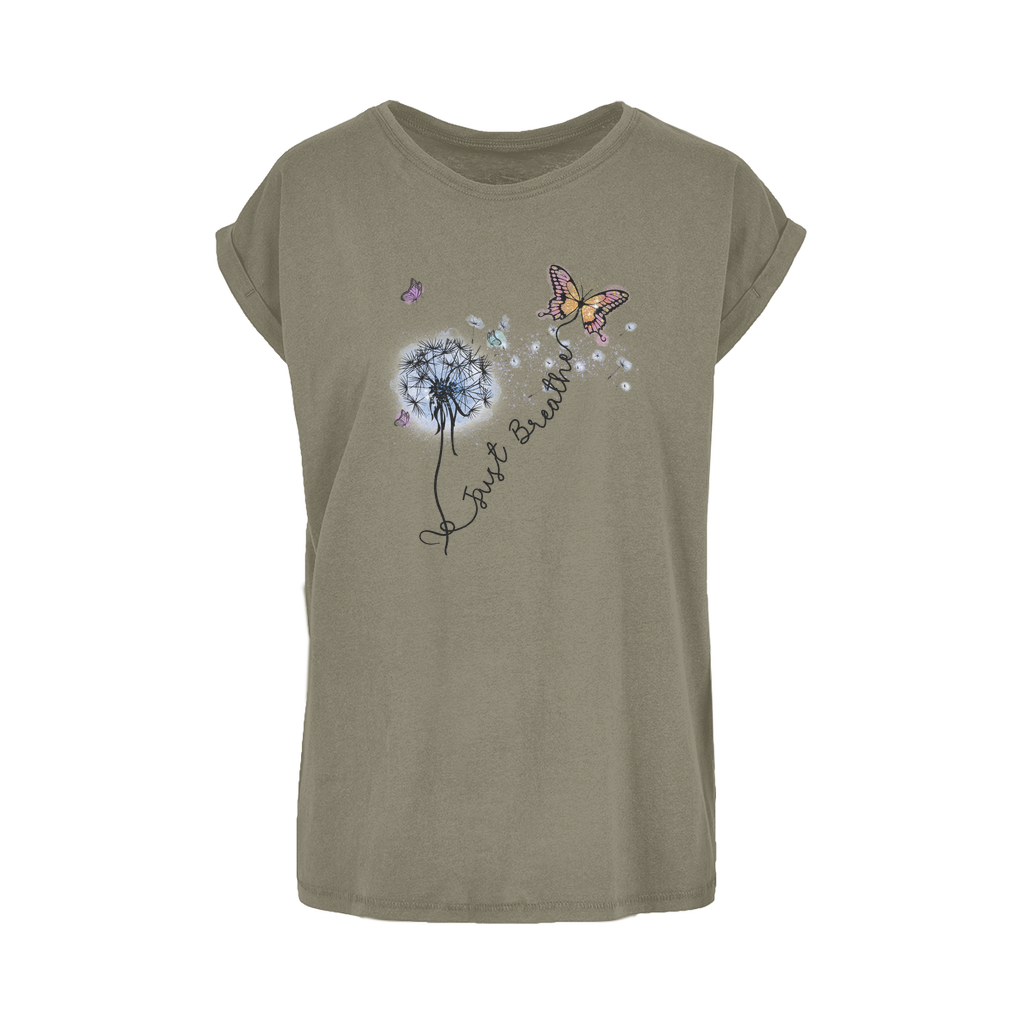 Just Breathe Butterfly Women's Extended Shoulder T-Shirt XS-5XL